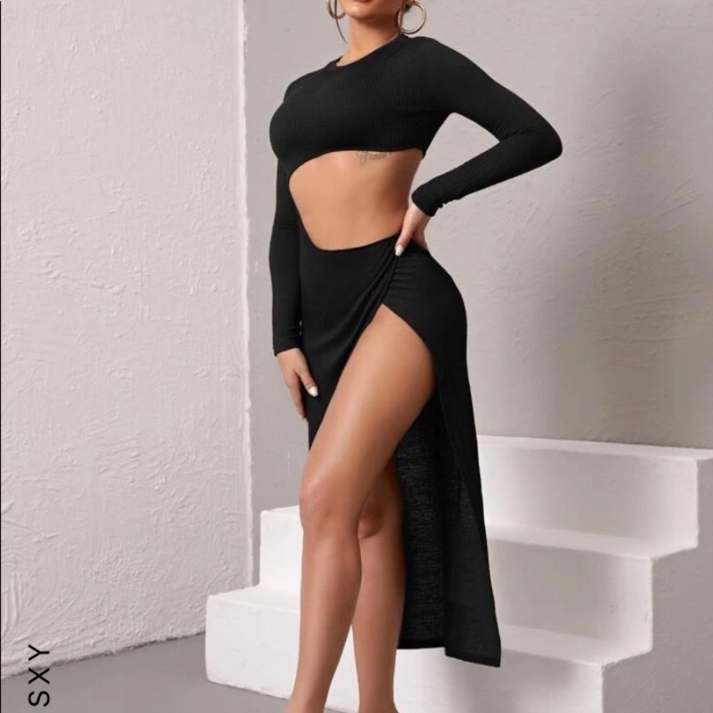 SHEIN Cutout Split Thigh Dress